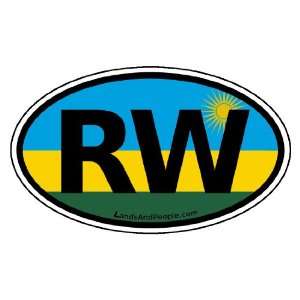  Rwanda Flag RW Africa Car Bumper Sticker Decal Oval 
