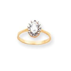   .02ct Diamond and White Topaz Birthstone Ring   JewelryWeb Jewelry