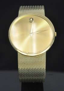   14K Yellow Gold Museum Dial Unisex Luxury Bracelet Wrist Watch  