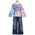 GiGi Pink Blue Tie Dye Top Jean Little Girl Outfit 6