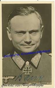 Hermann Balck wartime signed Hoffmann card. Panzer Gen.  