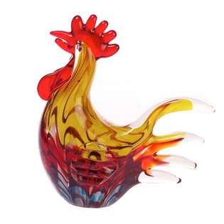 Hand Blown Art Glass Rooster Paperweight  Luxury Lane For the Home 
