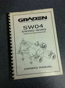 Graden Swing Wing SW04 Verticutter Parts Manual Guide  