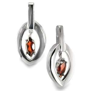  Long Drop Bail Marquise Shaped Earrings With Genuine 9 MM 