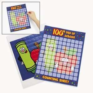  12 100th Day Sticker Counting Sheets   Teaching Supplies 