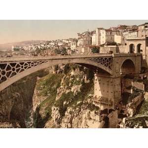  Vintage Travel Poster   With great bridge Constantine Algeria 