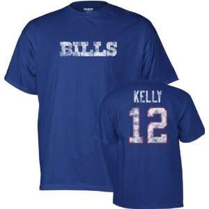Jim Kelly Buffalo Bills Blue Vintage Name & Number Tee  