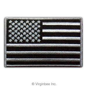 US FLAG BEST SIZE 4 x 2.5 SUBDUED BLACK GRAY COLOR UNITED STATES 