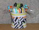DIAPER CUPCAKE WITH WASHCLOTH CANDY MINT TOPPER  