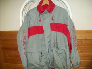 TOMMY HILFIGER reversible Jacket MUST SEE Red gray SM Med  
