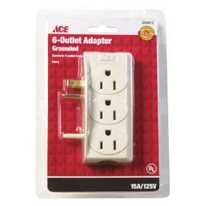  Ace 6 outlet Adapter 15a/1875w/125v Patio, Lawn & Garden