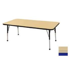   Maple Rectangular Adjustable Activity Table with Maple Edge and Black