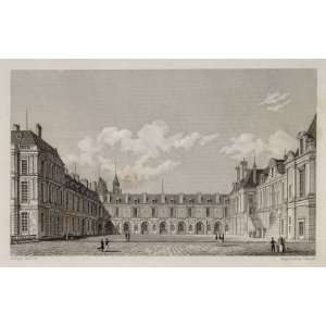  1831 Royal Chateau Fontainbleau Cour de Fontaine Paris 