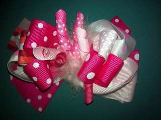 inch over the top big boutique hairbows marabou puff middle 