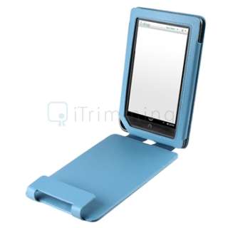 For B&N Nook Color Blue Flip Folio Leather Carrying Case Cover Pouch 