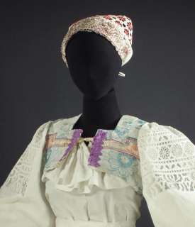 SLOVAK WEDDING KROJ Detva Folk Costume embroidered blouse dress apron 