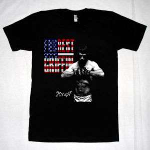 NEW FORREST GRIFFIN USA UFC MMA FIGHTER BLACK T SHIRT  