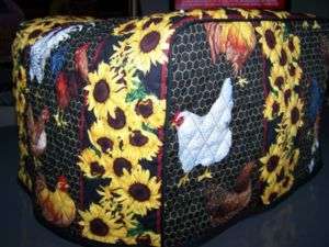 Roosters Quilted Fabric Cover for 2 Slice Toaster NEW  