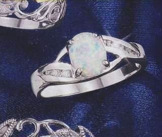 Sterling Silver Created Opal Ring AVON NIB  
