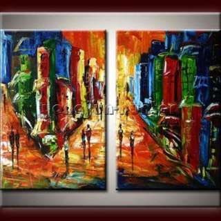 CITY Abstract Landscape Palette Knife Original Painting  