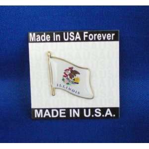    Illinois State Flag Pin Made in America Patio, Lawn & Garden