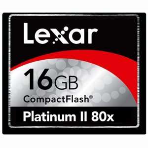 Lexar Media 16GB Platinum II CompactFlash (CF) Card   80x 