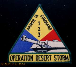US ARMY OPERATION DESERT STORM ARMOR 1 2 3 TANK PATCH  