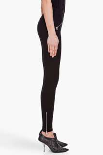 McQ Alexander McQueen black zip leggings for women  