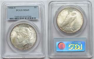   offers this 1926 S Peace Dollar PCGS MS65 Stunning Hard Date Coin