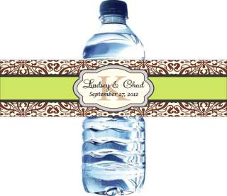 50 Personalized Water Bottle Labels Waterproof   Great for weddings 