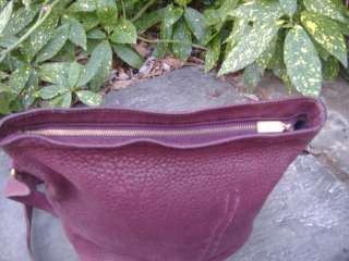 IMPRESSIVE COACH Large Plum Leather Textured Bucket Fixer Upper Bag 