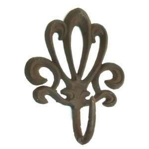  Cast Iron French Style Rust Wall Hook Set/6 Everything 