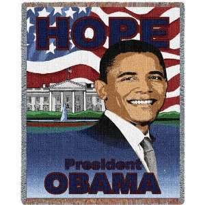  President Obama Patriotic Flag Whitehouse Hope Tapestry 