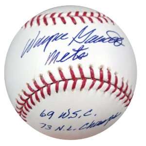  Wayne Garrett Autographed MLB Baseball Mets 69 WSC & 73 NL 