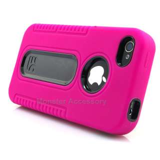 Pink Duo Shield Double Layer Hard Case Gel Cover For Apple iPhone 4S 