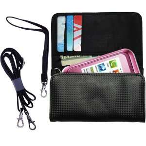 Black Purse Hand Bag Case for the Samsung GT C3300 with both a hand 