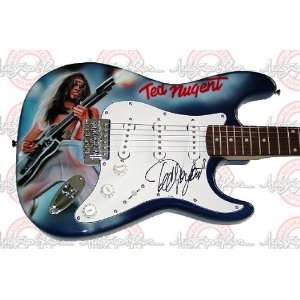TED NUGENT Autographed Custom Airbrushed Signed Guitar