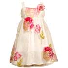Bonnie Jean White Dress Size 14 Rose Sheer Sequin Easter Spring Girl