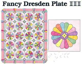   Dresden Plate Quilt Block & Quilt quilting pattern & templates  