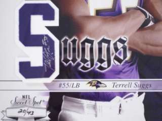 2003 Sweet Spot TERRELL SUGGS Auto RC Patch */43 RAVENS  
