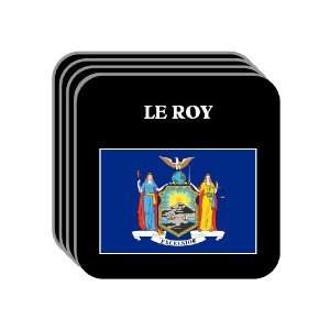 US State Flag   LE ROY, New York (NY) Set of 4 Mini Mousepad Coasters