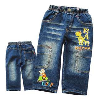 NWT Boys Cute Dinosaur Cartoon Jeans Pants ON SALE 9093  