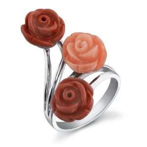  Multicolor Coral Rose Ring Jewelry