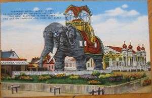1940 Postcard Elephant Hotel Margate/Atlantic City, NJ  