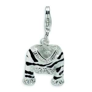   Sterling Silver CZ Jacket Lobster Clasp Charm Arts, Crafts & Sewing