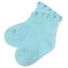 Jefferies Socks Organic Cotton Scalloped Anklet   Aqua, 3 12 Months