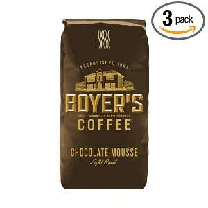 Boyers Coffee Chocolate Mousse (Ground), 12 Ounce Bags (Pack of 3)