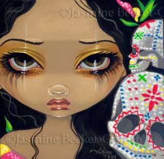   35 Jasmine Becket Griffith Mexican Sugar Skull Dead SIGNED 6x6 PRINT