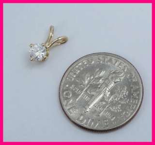14kyg Round Diamond Solitaire Pendant Charm .20 carats  