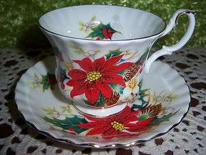 Royal Albert Bone China England Poinsettia Cup & Saucer  